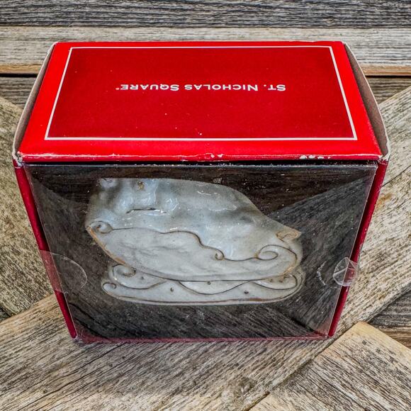 St. Nicholas Square, Santa’s Sleigh and Toys Porcelain Ornament, Original Box - Picture 3 of 9